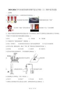 2025-2026學年河南省南陽市鎮平縣九年級（上）期中化學試卷（含答案）