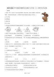 2025-2026學年湖南省湘潭市岳塘區九年級（上）期中化學試卷（含答案）
