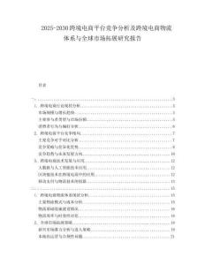 2025-2030跨境電商平臺(tái)競(jìng)爭(zhēng)分析及跨境電商物流體系與全球市場(chǎng)拓展研究報(bào)告