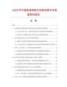 2025年中國(guó)高速率數(shù)字傳輸電纜市場(chǎng)調(diào)查研究報(bào)告