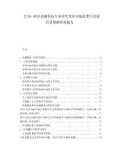 2025-2030金融科技行業(yè)研究及區(qū)塊鏈技術(shù)與發(fā)展前景預(yù)測(cè)研究報(bào)告