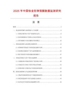 2025年中國鈦金防彈箔膜數據監測研究報告