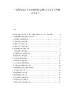 中國跨境電商市場消費者行為分析及競爭格局預(yù)測研究報告