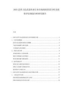 2025忍者刀法武道傳承行業(yè)市場現(xiàn)狀供需分析及投資評估規(guī)劃分析研究報告