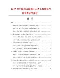 2025年中國(guó)熱收縮饃片全自動(dòng)包裝機(jī)市場(chǎng)調(diào)查研究報(bào)告