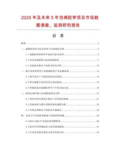 2025年及未来5年泡棉胶带项目市场数据调查、监测研究报告