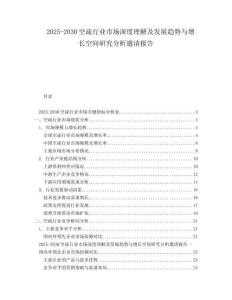 2025-2030空疏行業(yè)市場深度理解及發(fā)展趨勢與增長空間研究分析邀請報告