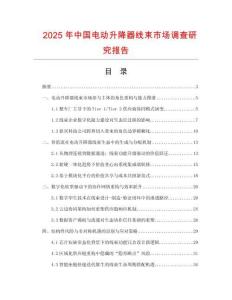 2025年中國電動升降器線束市場調查研究報告