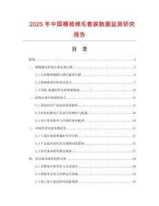 2025年中国精梳棉毛套装数据监测研究报告