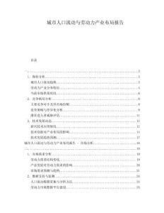 城市人口流动与劳动力产业布局报告