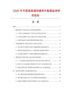 2025年中国高级磁控健身车数据监测研究报告