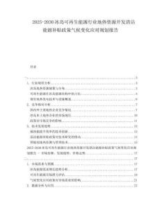 2025-2030冰島可再生能源行業地熱資源開發清潔能源補貼政策氣候變化應對規劃報告