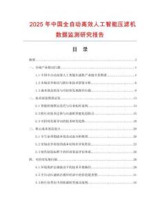 2025年中國全自動高效人工智能壓濾機數(shù)據(jù)監(jiān)測研究報告