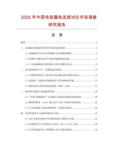 2025年中國電容漏電流測試儀市場調(diào)查研究報告