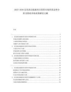 2025-2030北美清潔能源項目投資市場供需態勢分析及財政補貼政策解讀文獻