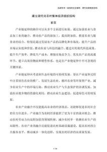 建立現(xiàn)代化農村集體經濟組織結構