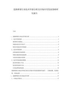 道路橋梁行業(yè)技術(shù)革新分析及市場(chǎng)應(yīng)用發(fā)展策略研究報(bào)告