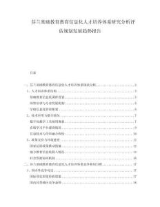 芬兰基础教育教育信息化人才培养体系研究分析评估规划发展趋势报告