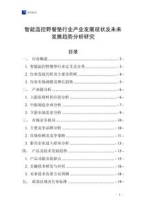 智能溫控野餐墊行業(yè)產(chǎn)業(yè)發(fā)展現(xiàn)狀及未來發(fā)展趨勢分析研究