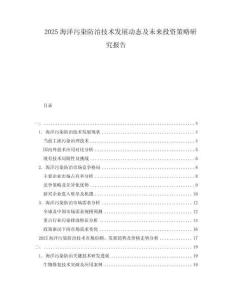 2025海洋污染防治技术发展动态及未来投资策略研究报告