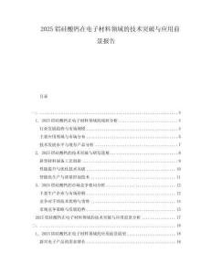 2025鋁硅酸鈣在電子材料領(lǐng)域的技術(shù)突破與應(yīng)用前景報(bào)告