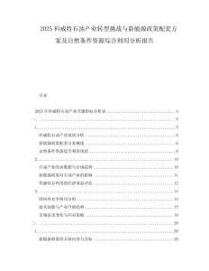 2025科威特石油產(chǎn)業(yè)轉(zhuǎn)型挑戰(zhàn)與新能源政策配套方案及自然條件資源綜合利用分析報告