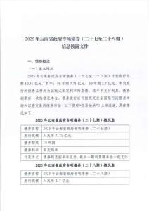 2025年云南省政府專項債券（二十七至二十八期）信息披露文件
