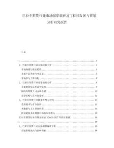 巴拉圭期貨行業(yè)市場深度調(diào)研及可持續(xù)發(fā)展與前景分析研究報告