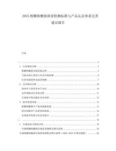 2025核糖核酸钠质量检测标准与产品认证体系完善建议报告