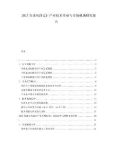 2025集成電路設計產業技術壁壘與市場機遇研究報告