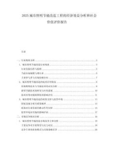 2025城市照明節(jié)能改造工程的經(jīng)濟(jì)效益分析和社會(huì)價(jià)值評(píng)價(jià)報(bào)告