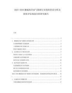 2025-2030挪威海洋油氣勘探行業(yè)現(xiàn)狀供需分析及投資評(píng)估規(guī)劃分析研究報(bào)告