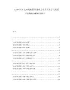 2025-2030巴哈馬旅游服務(wù)業(yè)競(jìng)爭(zhēng)力及數(shù)字化發(fā)展評(píng)估規(guī)劃分析研究報(bào)告