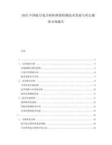 2025中国航空复合材料维修检测技术发展与售后服务市场报告