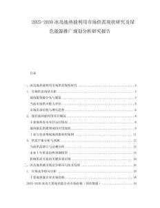 2025-2030冰島地?zé)崮芾檬袌?chǎng)供需現(xiàn)狀研究及綠色能源推廣規(guī)劃分析研究報(bào)告