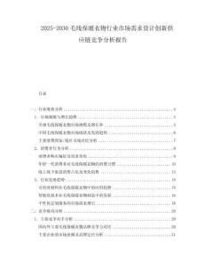 2025-2030毛線保暖衣物行業(yè)市場需求設計創(chuàng)新供應鏈競爭分析報告