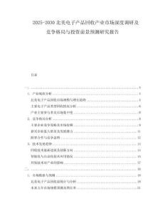 2025-2030北美電子產(chǎn)品回收產(chǎn)業(yè)市場(chǎng)深度調(diào)研及競(jìng)爭(zhēng)格局與投資前景預(yù)測(cè)研究報(bào)告