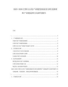 2025-2030巴斯夫石化產(chǎn)業(yè)鏈發(fā)展前景分析及新材料產(chǎn)業(yè)鏈延伸方向研究報告
