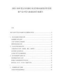 2025-2030笔记本电脑行业竞争格局深度评价及创新产品开发与渠道拓展方案报告