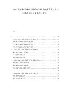 2025東亞各國城市交通系統(tǒng)智能升級(jí)模式比較及其運(yùn)維成本控制策略探討報(bào)告