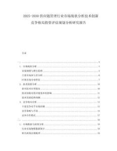 2025-2030供應(yīng)鏈管理行業(yè)市場現(xiàn)狀分析技術(shù)創(chuàng)新競爭格局投資評估規(guī)劃分析研究報告