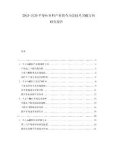 2025-2030半導(dǎo)體材料產(chǎn)業(yè)鏈布局及技術(shù)突破方向研究報(bào)告