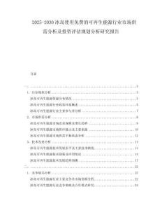 2025-2030冰島使用免費的可再生能源行業(yè)市場供需分析及投資評估規(guī)劃分析研究報告