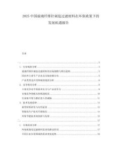 2025中國玻璃纖維針刺氈過濾材料在環(huán)保政策下的發(fā)展機遇報告