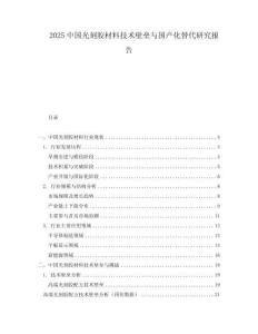 2025中國(guó)光刻膠材料技術(shù)壁壘與國(guó)產(chǎn)化替代研究報(bào)告