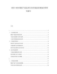 2025-2030煤炭气化技术行业市场前景规划分析研究报告