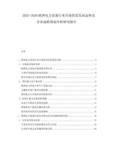 2025-2030歐洲電力設(shè)備行業(yè)市場(chǎng)供需發(fā)展態(tài)勢(shì)及企業(yè)戰(zhàn)略規(guī)劃分析研究報(bào)告