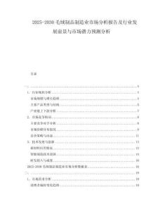 2025-2030毛絨制品制造業(yè)市場分析報(bào)告及行業(yè)發(fā)展前景與市場潛力預(yù)測分析