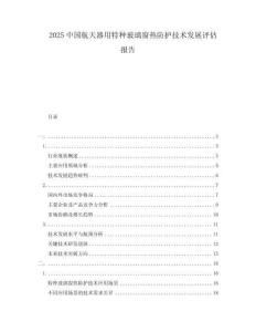 2025中國(guó)航天器用特種玻璃窗熱防護(hù)技術(shù)發(fā)展評(píng)估報(bào)告