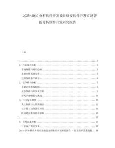 2025-2030分析軟件開發(fā)設計研發(fā)軟件開發(fā)市場智能分析軟件開發(fā)研究報告